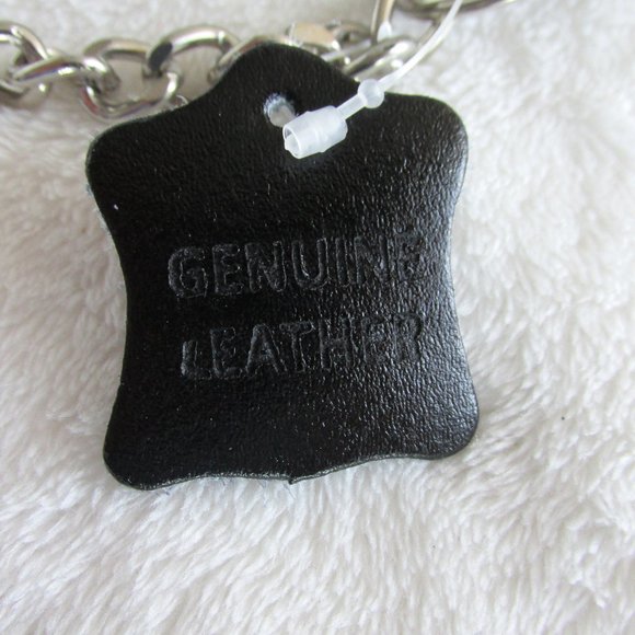GENUINE Black Leather Chain Wallet NWOT - Picture 2 of 10